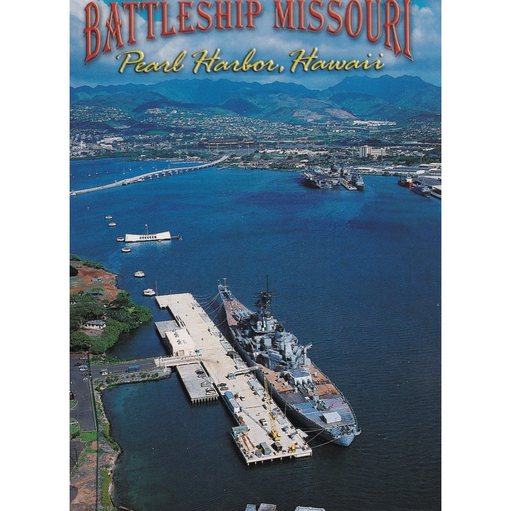 Battleship USS Missouri Pearl Harbor Hawaii Postcard 1999 Military Naval WWII